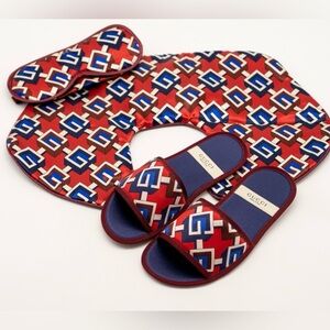 Gucci Red, Blue and White Geometric Travel Set